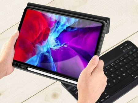 Etui z klawiaturą Bluetooth do iPad Air 5 / iPad Air 4 / Pro 11 2020 / iPad Air 10.9 2022, czarne - ochronne