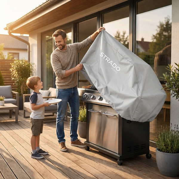 Pokrowiec na grill 190x71x117 cm wodoodporny ochrona UV srebrny