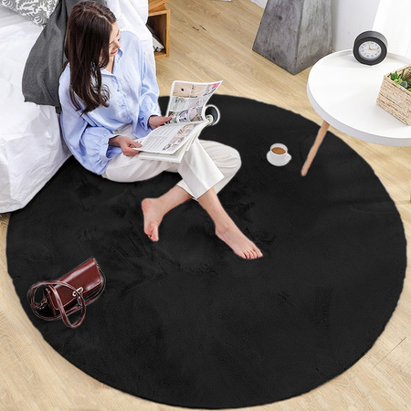 Rabbit Strado 140x140 Black (Black) round rug