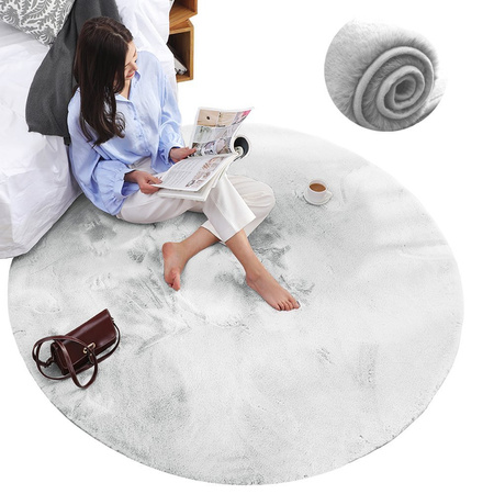 Rabbit Strado 90x90 White round rug (White)