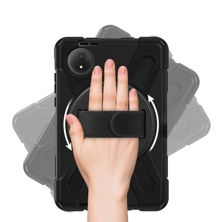 Etui pancerne Shockproof z uchwytem do Xiaomi Redmi Pad SE 8.7 2024 / Redmi Pad SE 8.7, czarne - ochronne