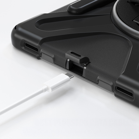 Etui pancerne Shockproof z uchwytem do Samsung Galaxy Tab S9 FE/S9/S10 FE, czarne