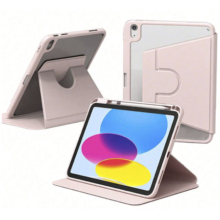 Etui OBROTOWE PENCIL do iPad 10.9 2022 Gen. 10/ 11 2025 A16 Gen. 11 WAKE UP, różowe