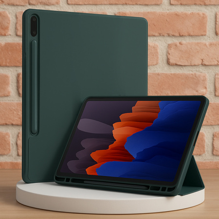 Puzdro Smart s držiakom stylus na Samsung Galaxy Tab S9 / S9 S10, zelené - ochranné so stojanom
