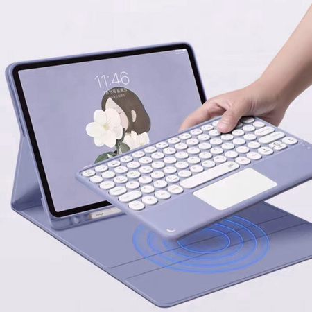 Bluetooth touchpad keyboard case for iPad Air 11 Gen6 (Purple)