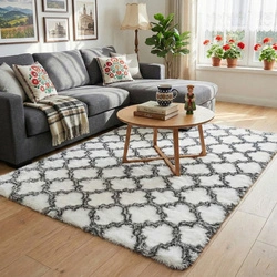 Dywan do salonu shaggy DECOR antypoślizgowy miękki puszysty modny 200x300 White Lantern
