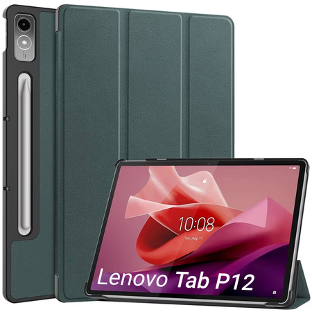 Puzdro Smart Case na Lenovo Tab P12 12.7 TB370 2023 / Tab P12 TB370, zelené - ochranné so stojanom