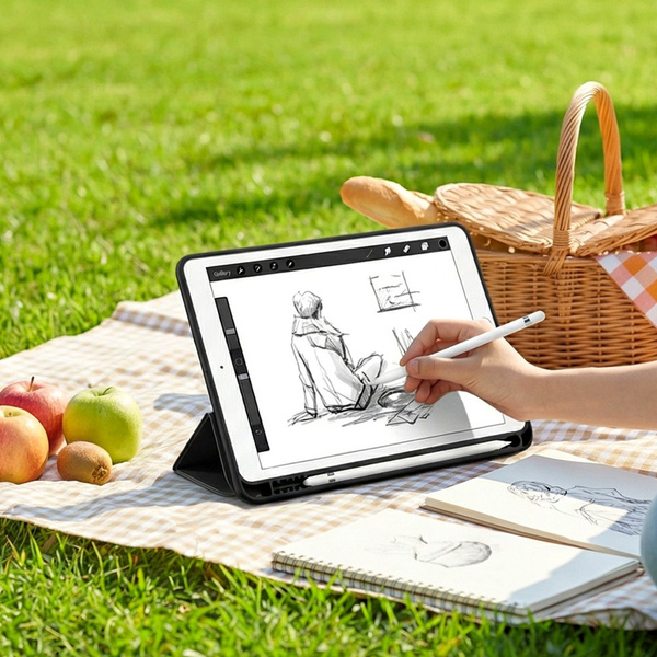 Puzdro Smart case na Apple iPad Mini 4 5 2015 / 2019 s klapkou wake up sleep / Apple iPad Mini 4 / Apple iPad Mini 5, čierne - ochranné
