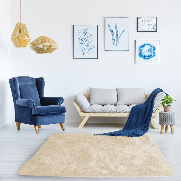 Shaggy Strado room carpet 120x160 CreamBeige (Beige)
