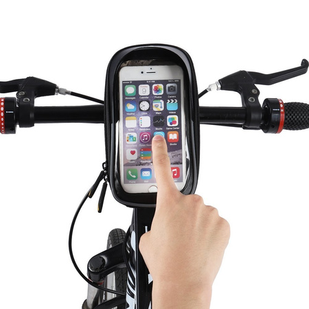 Wozinsky Bicycle Front Frame Handlebar Bag Touch Screen Phone Holder black (WBB18BK)