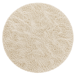 Okrúhly koberec Shaggy 90x90 cm, béžový - plyšový, mäkký do obývačky a spálne