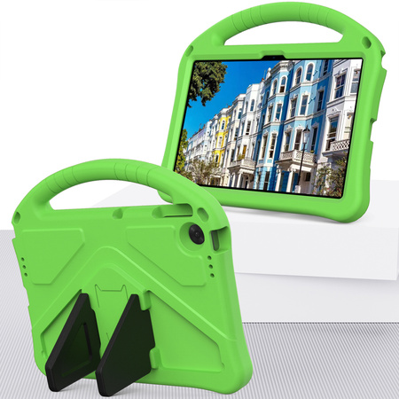 Etui FunColor do Lenovo Tab 10.1 2025, zielone - ochronne z podstawką, dostęp do portów i przycisków