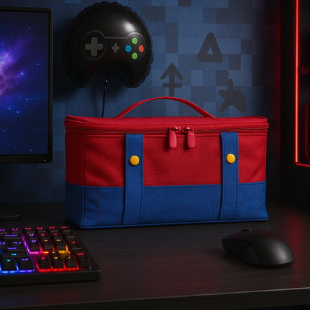 Puzdro Cestovná taška na Nintendo Switch 2 2025 s priehradkami vodeodolná, mario - ochranné so stojanom