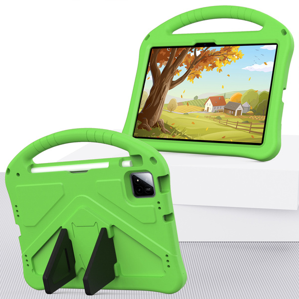 Puzdro FunColor na Xiaomi Pad 7 / Pad 7 Pro 11.2 pancierové / Xiaomi Pad 7 Pro, zelené - ochranné so stojanom
