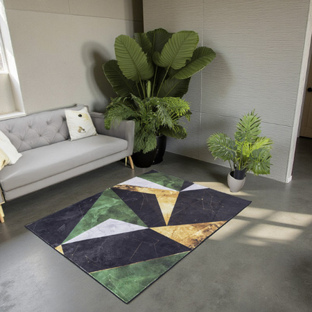 NOVO Strado modern carpet for living room marble pattern velvet Green Marble 140x200 cm
