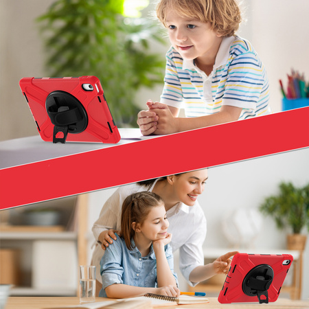 Puzdro Shockproof s držiakom na Apple iPad 10.9 2022 / 11 A16 2025 / Apple iPad 10.9 / Apple iPad 11, červené - ochranné