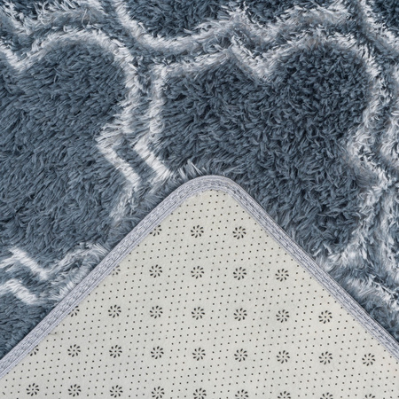 Dywan do salonu shaggy DECOR antypoślizgowy miękki puszysty modny 160x220, srebrny