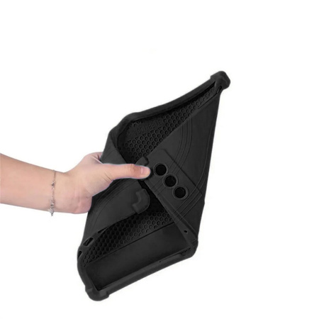 Puzdro Armor na Lenovo Yoga Tab Plus 12.7 2025, čierne - ochranné so stojanom, prístup k portom a tlačidlám