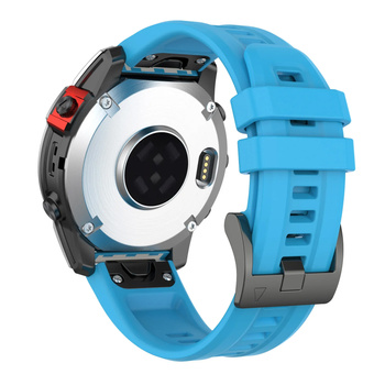 Pasek silikonowy do Garmin Fenix 6x bransoleta elegancki 220,26mm, błękitny - wymienny