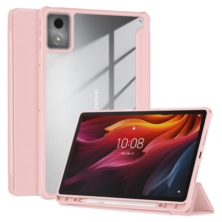 Etui z podstawką klapką Clear Pencil do Lenovo Tab K11 Plus 11.45" TB352FU, różowe