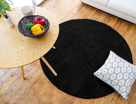 Rabbit Strado 80x80 Black round rug (Black)