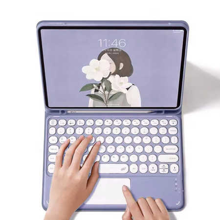 Etui pokrowiec z klawiaturą touchpad do iPad Pro 11 Gen 5 M4 2024, fioletowe