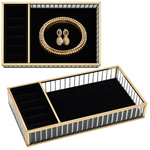 Szklana szkatułka na biżuterię 26x13x4cm 4A Black