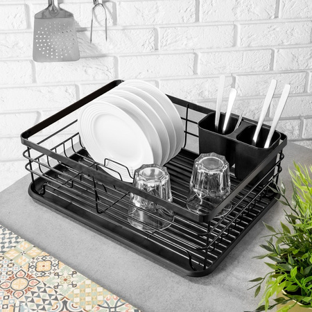 Dish Drainer Rack Black 43x32x14,5 cm