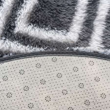 Dywan okrągły do salonu shaggy DECOR antypoślizgowy miękki puszysty 120x120, czarny