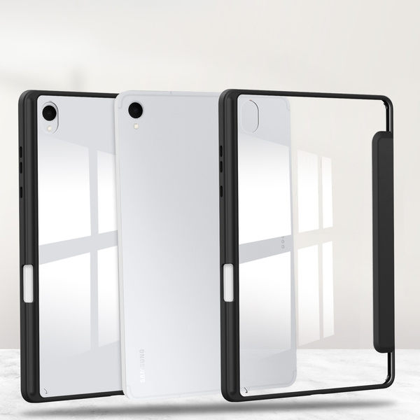 Puzdro Clear Pencil na Samsung Galaxy Tab S11 11 SM SMX736 s klapkou, čierne - ochranné