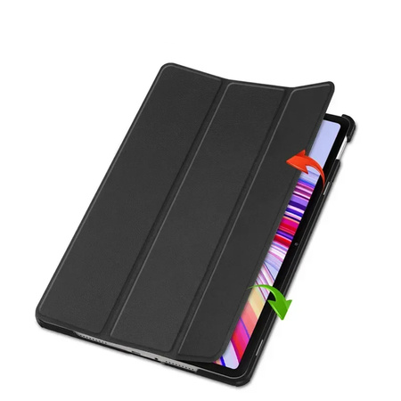 Puzdro Smart s klapkou na Xiaomi Redmi Pad Pro 12.1 2024, čierne - ochranné so stojanom, prístup k portom a tlačidlám