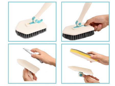 Multifunctional brush 3in1 set microfibre brush sponge multifunctional brush