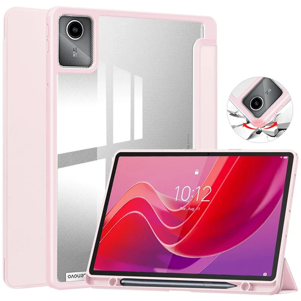Puzdro Crystal na Lenovo Tab M11 10.95 11 K11 K11E / TB330, ružové - ochranné so stojanom