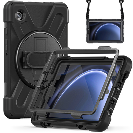 Puzdro pancierové Shockproof na Samsung Galaxy Tab A9 8 / 8.7 2023, čierne - ochranné so stojanom