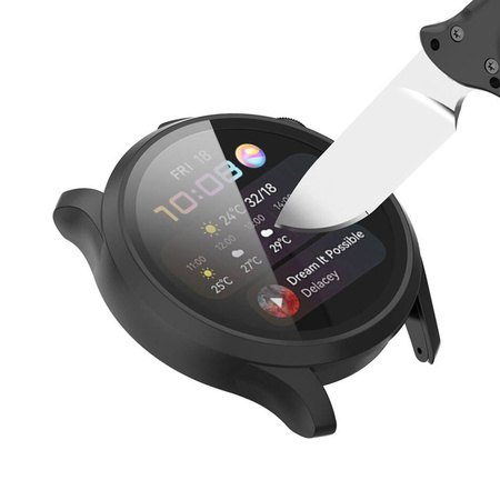 Etui obudowa 2w1 ze szkłem do Huawei Watch 3 (Bezbarwne)