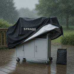 Pokrowiec na grill 145x61x117 cm wodoodporny ochrona UV czarny