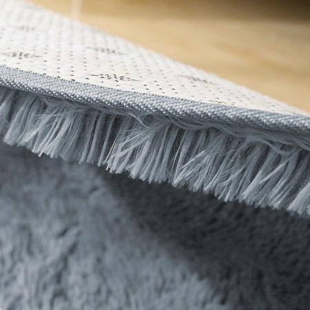 Shaggy Strado 300x300 SilverFur Round Carpet (Light Gray)