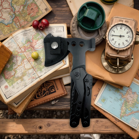 Reliable survival kit 18in1 STRADO compact military tactical multitool XXL for the traveler