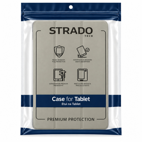 Etui do Galaxy Tab S10 Lite 10.9/ S10 FE/ S9 FE/ S9/ S8 z miejscem na rysik - szare
