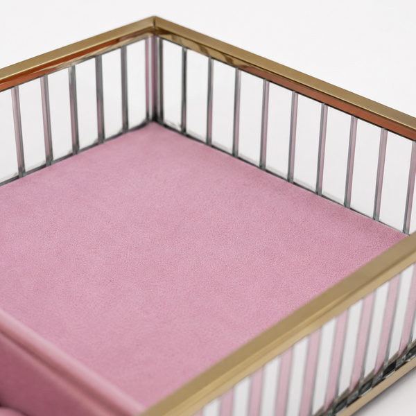Szklana szkatułka na biżuterię 26x13x4cm 4A Pink