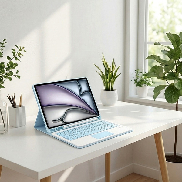 Etui z klawiaturą touchpad do iPad Air 11 M4 2026/ Air 11 M3 2025/ Air 11 M2 2024, gen. 8/ 7/ 6, niebieskie