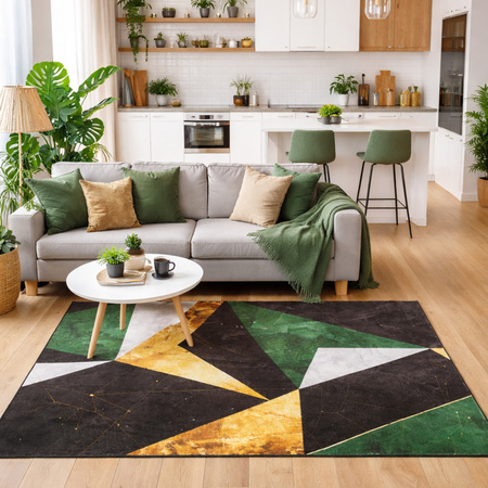 NOVO Strado modern carpet for living room marble pattern velvet Green Marble 200x300 cm