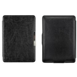 Etui Smart Skóra do Kindle Paperwhite 1 2 3, czarne - ochronne z podstawką, dostęp do portów i przycisków
