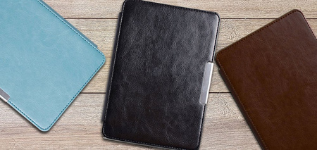 Etui Smart SKÓRA do Kindle Paperwhite 1 2 3 budzenie usypianie case, granatowe