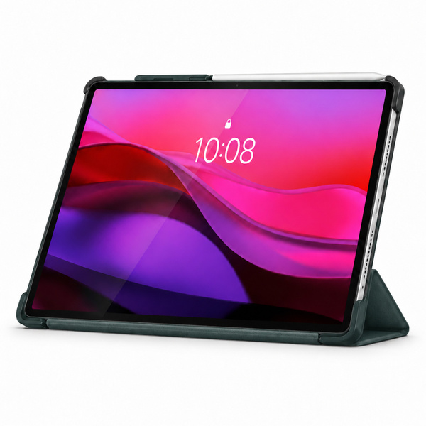 Etui Smart do Lenovo Yoga Tab Plus 12.7 2025 z klapką i podstawką - zielone