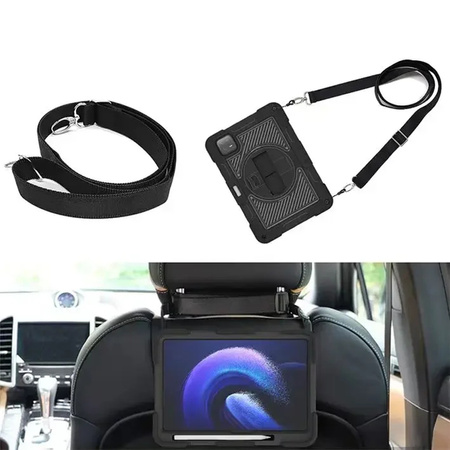 Etui Armor do Xiaomi Pad 7 Pad 7 PRO 11.2 pasek uchwyt podstawka pancerne, czarne