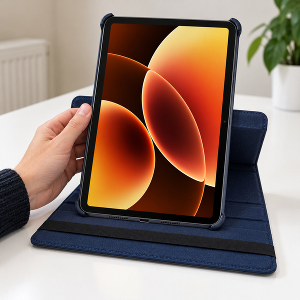 Etui obrotowe do Xiaomi Pad 7 / 7 PRO / Pad 8 / 8 PRO / Pad 9 z klapką - granatowe
