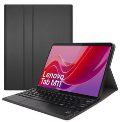 Etui z klawiaturą Bluetooth do Lenovo Tab M11, czarne - ochronne z podstawką, dostęp do portów i przycisków