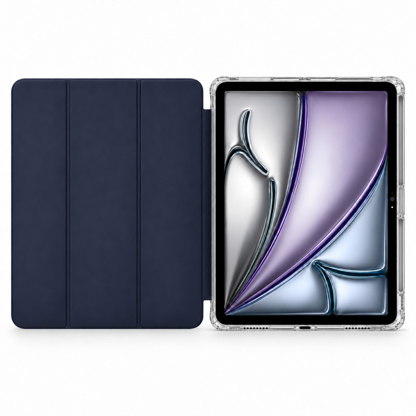 Etui Hard Crystal do Apple iPad Air 13 M4 M3 M2 2026/ 25/ 24 gen 8/ 7 z klapką - granatowe