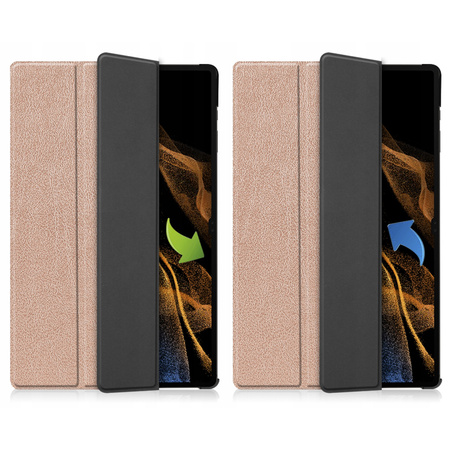 Puzdro Smart na Galaxy Tab S9 Ultra / S10 Ultra 14.6 X910 X916 X926, ružové zlato - ochranné so stojanom